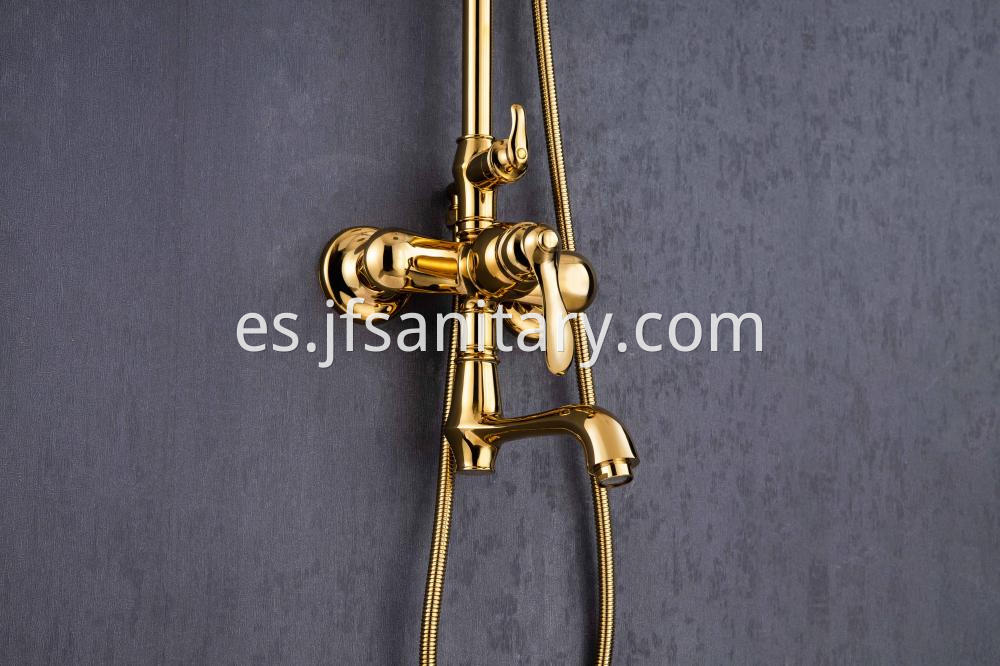 Bathroom Rain Shower Set Hand Shower Gold